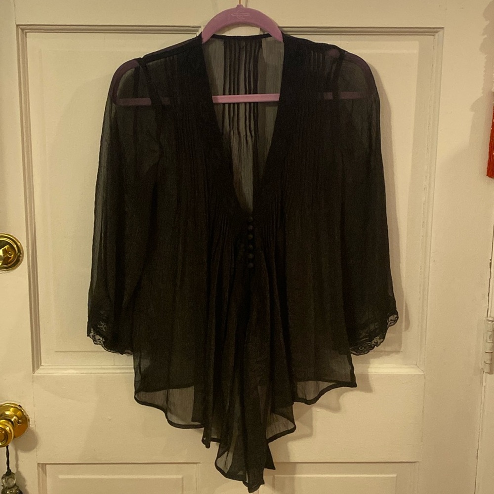 Black, sheer top